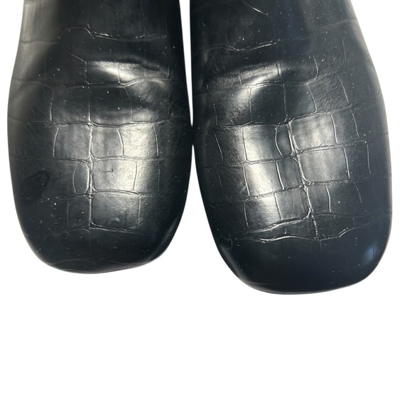 Pull & Bear Collection Faux Leather Croc Embossed Heeled Booties Sz 37 - Picture 11 of 16